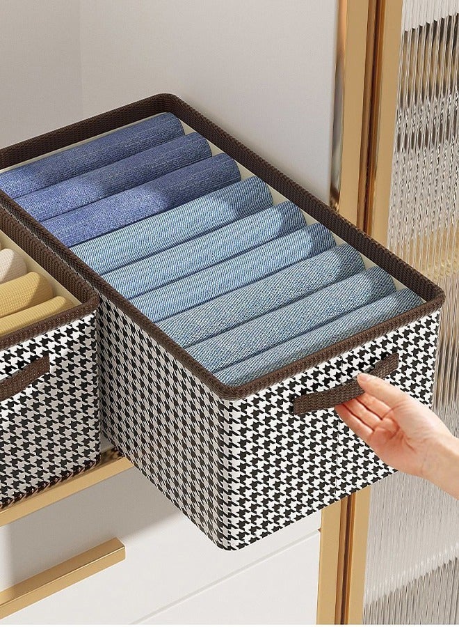 Household Fabric Storage Box, Clothes Storage Box, Storage Bins with Handle, Foldable Storage Baskets for Organizing Clothes, Toys, Books（Non-Steel Frame）