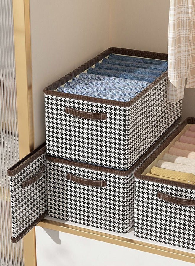 Household Fabric Storage Box, Clothes Storage Box, Storage Bins with Handle, Foldable Storage Baskets for Organizing Clothes, Toys, Books（Non-Steel Frame）