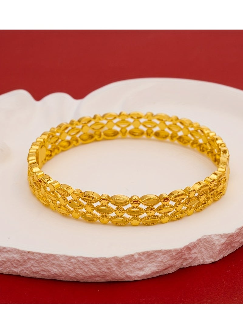 FASHION Hollow Oval Leaf Bracelet, Ladies' High-End Environmentally Friendly Copper Fashion Bracelet  - Image 1
