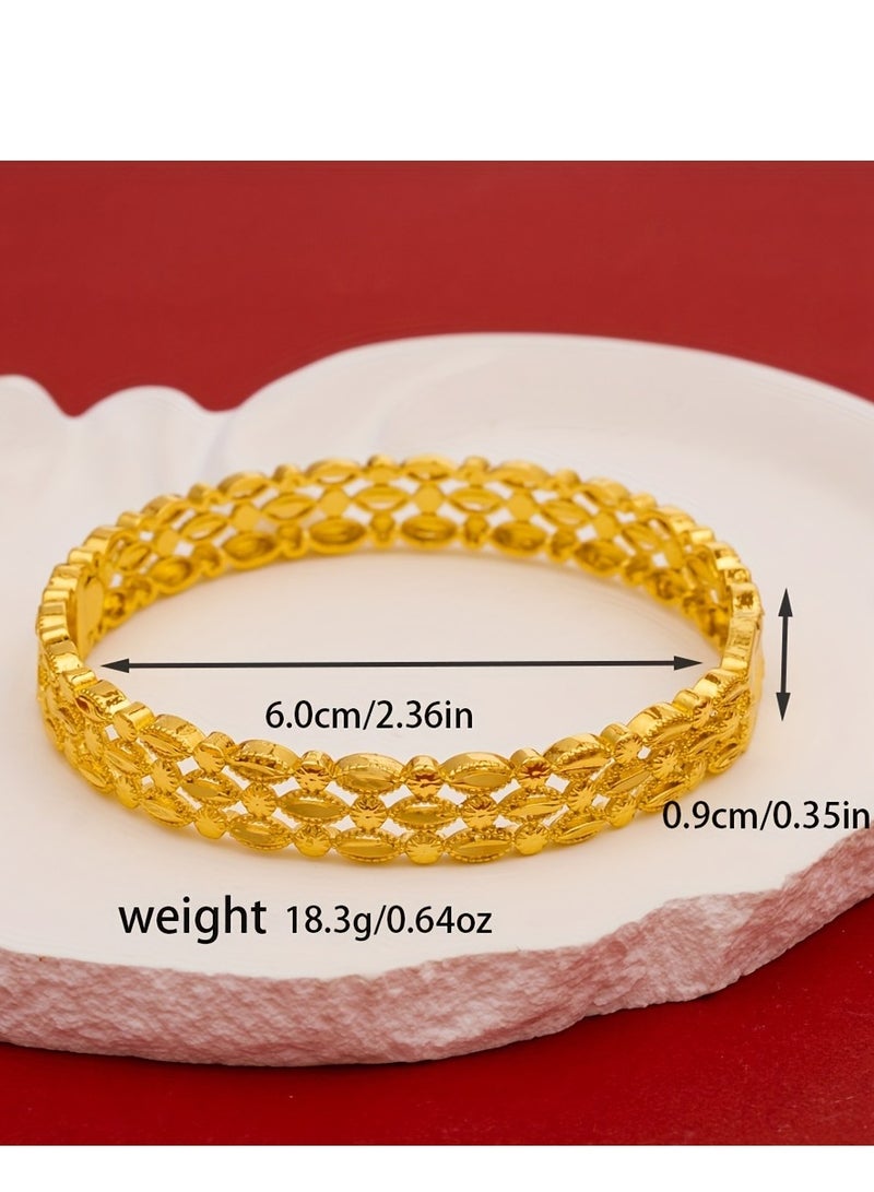 FASHION Hollow Oval Leaf Bracelet, Ladies' High-End Environmentally Friendly Copper Fashion Bracelet  - Image 2