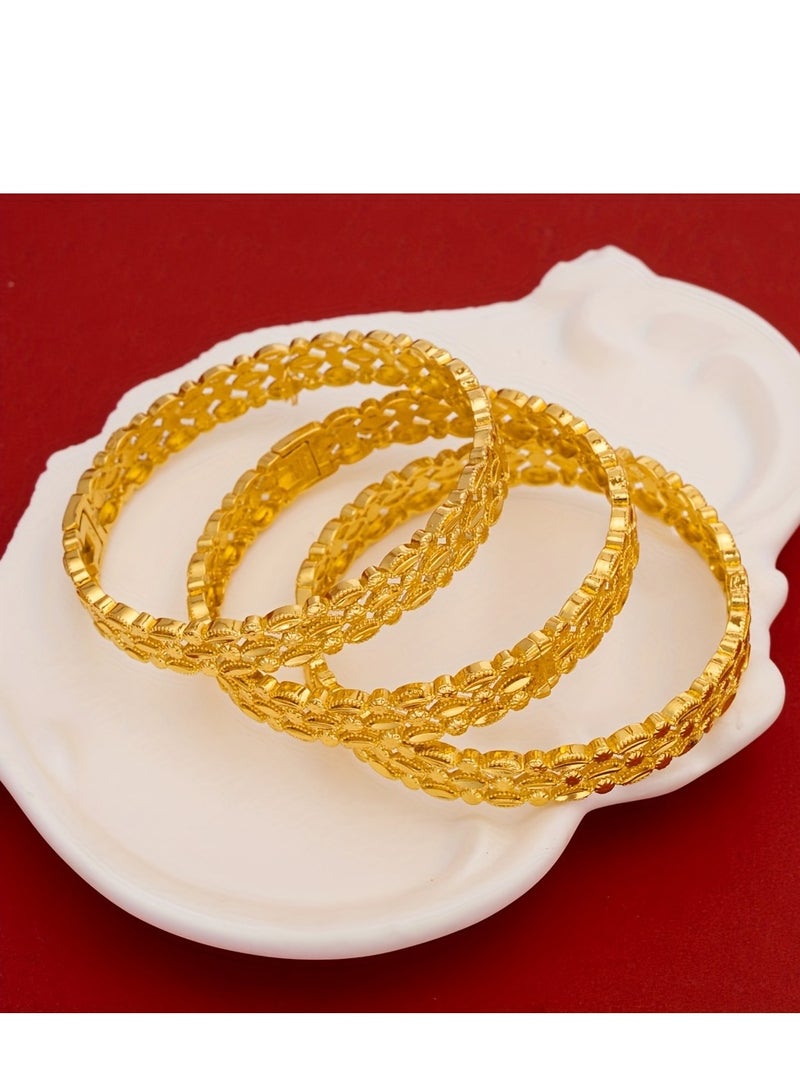 FASHION Hollow Oval Leaf Bracelet, Ladies' High-End Environmentally Friendly Copper Fashion Bracelet  - Image 3