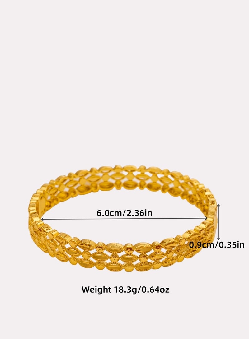 FASHION Hollow Oval Leaf Bracelet, Ladies' High-End Environmentally Friendly Copper Fashion Bracelet - Image 2