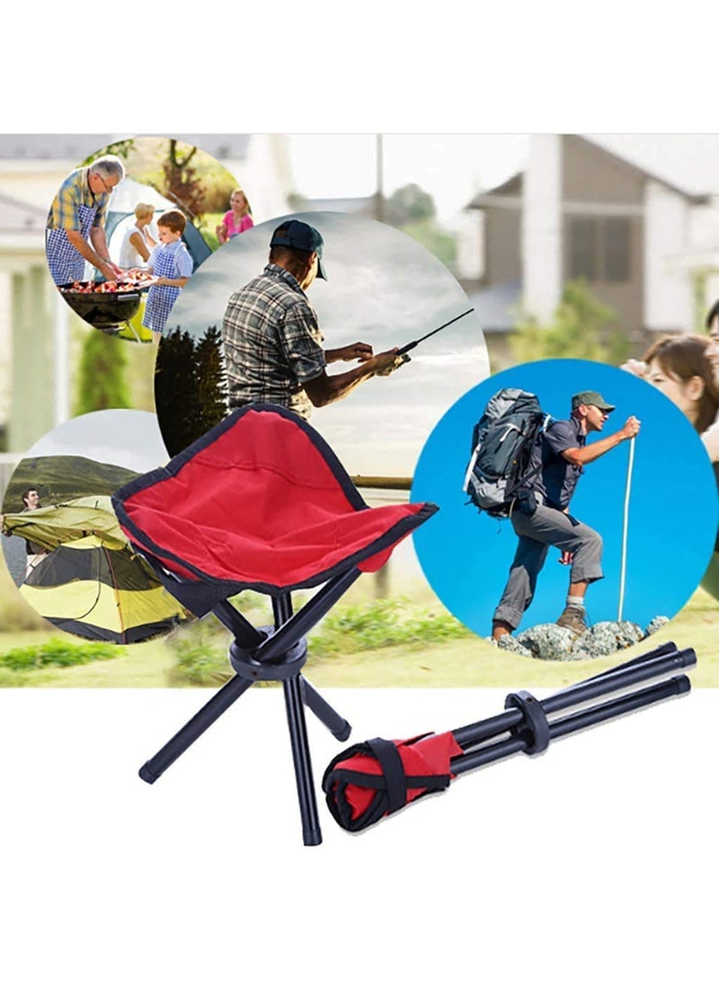 Kixre Kixre Camping Folding Stool Portable 3 Legs Chair Tripod Seat for Outdoor Hiking Fishing Picnic Travel Beach BBQ Garden Lawn with Strap Oxford Cloth Small Size 3 Lag  - Image 5