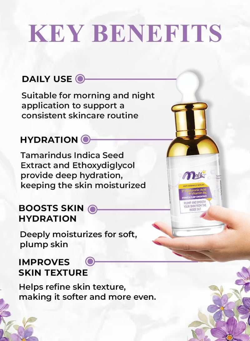 Malika Hyaluronic Acid 2% + Vitamin B5 Serum 30ml - Image 4