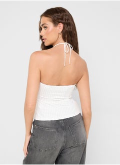 Ginger Pin Stripe Button Down Strappy Top  - Image 2