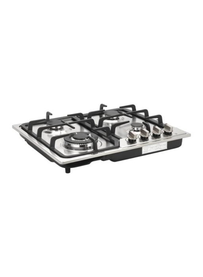 Krypton Built-In Stainless Steel Gas Hob 4 Burner | Auto Ignition, Triple Ring Burner, Low Gas Consumption | KNGC6443 KNGC6443 silver