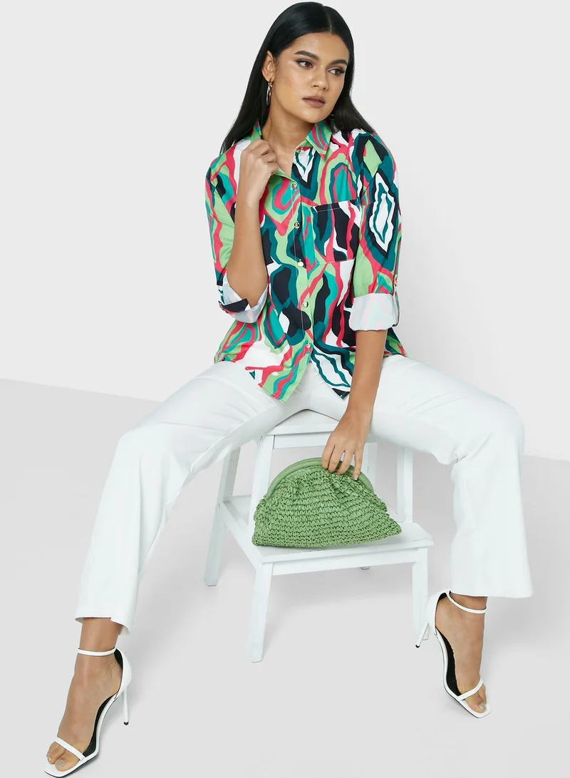 ELLA Printed Button Shirt