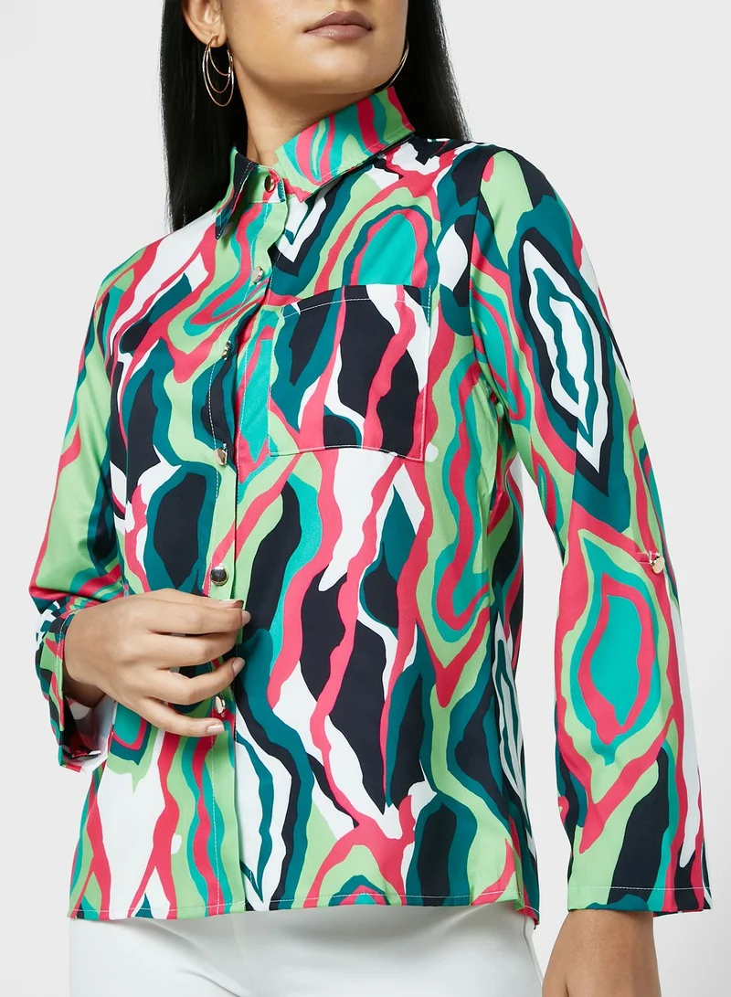 ELLA Printed Button Shirt