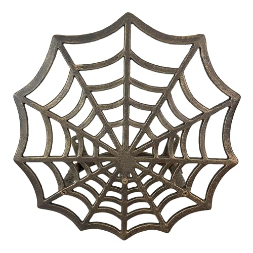 Zeckos XL Cast Iron Spider Web Hose Holder Bronze Finish HeavyDuty Wall Mounted Garden Hose Hanger Weather Resistant Decorative Outdoor Hose Storage Easy Install Patio Decor 1375 Inch Diameter - Image 3