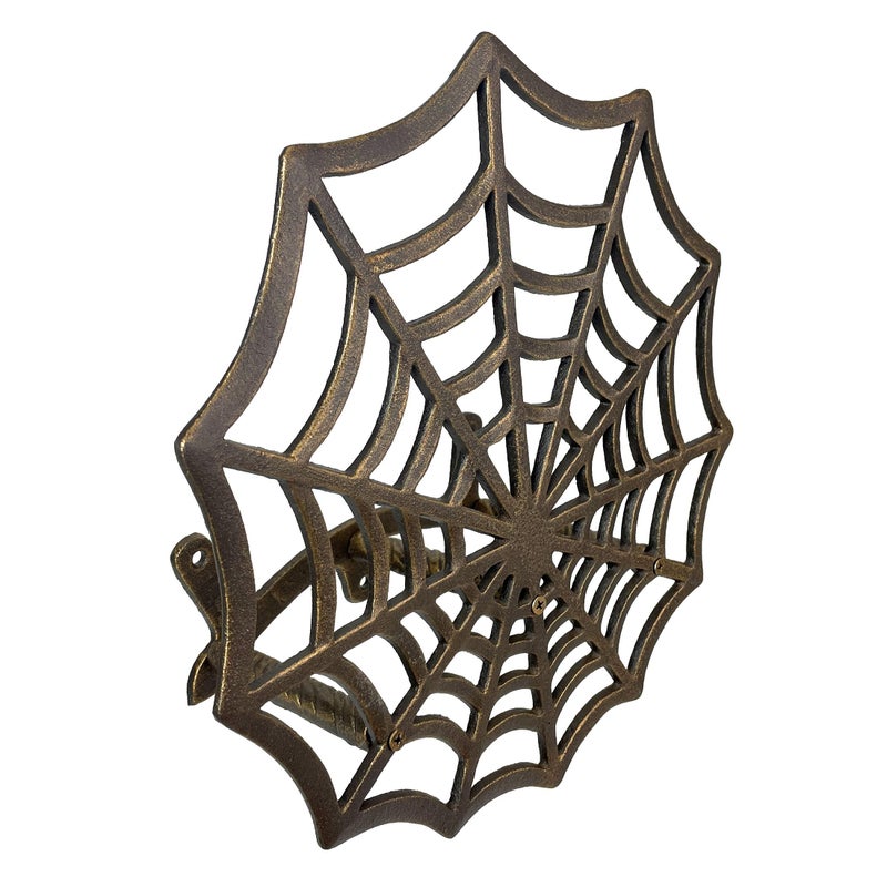 Zeckos XL Cast Iron Spider Web Hose Holder Bronze Finish HeavyDuty Wall Mounted Garden Hose Hanger Weather Resistant Decorative Outdoor Hose Storage Easy Install Patio Decor 1375 Inch Diameter - Image 2