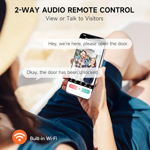YHV Keyless Entry Door Lock with Camera Fingerprint Smart Door Lock with App Remote Control, Wi-Fi Connected Electronic Keypad Code Deadbolt Auto Unlock for Front Door - Image 4