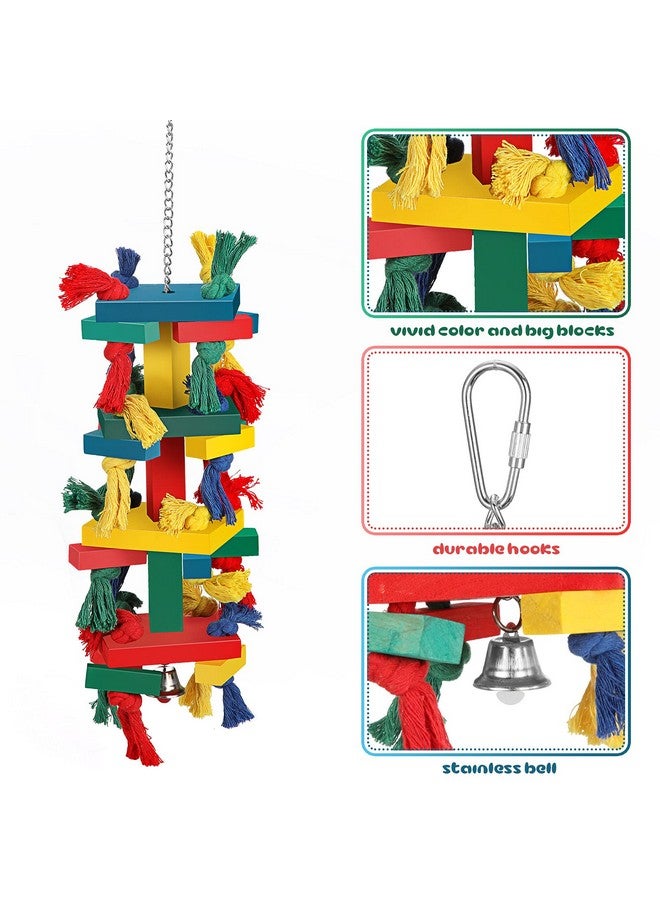 سكايليتي ألعاب ببغاء سكايليتي للطيور الكبيرة، مصنوعة من الخشب الطبيعي، كتلة خشبية متعددة الألوان قابلة للتمزيق، مناسبة للببغاوات الرمادية الأفريقية، والكوكاتو، والمكاو - Image 3