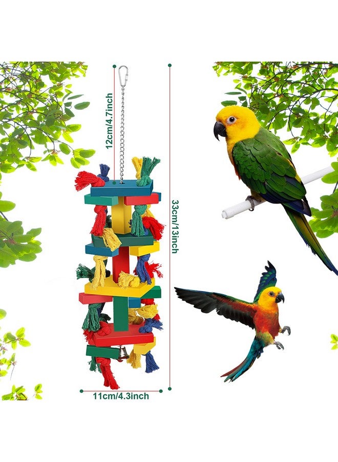 سكايليتي ألعاب ببغاء سكايليتي للطيور الكبيرة، مصنوعة من الخشب الطبيعي، كتلة خشبية متعددة الألوان قابلة للتمزيق، مناسبة للببغاوات الرمادية الأفريقية، والكوكاتو، والمكاو - Image 2