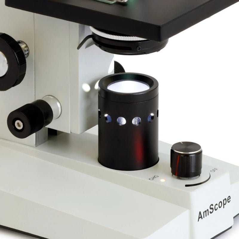 AmScope AmScope B100BMS Compound Binocular Microscope 40X2000X Magnification Brightfield Tungsten Illumination Abbe Condenser Mechanical Stage  - Image 4