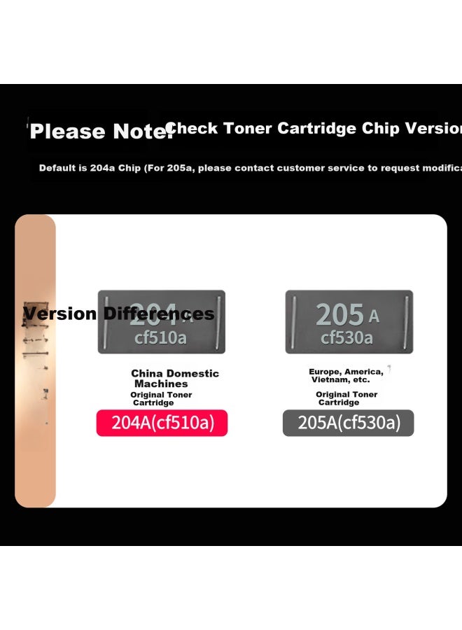 Vcolor 204a/cf510a Toner Cartridge Compatible With Hp 154a/154nw/m180n/181fw Laser Printer Copier Ink Cartridge Powder Box - Image 1