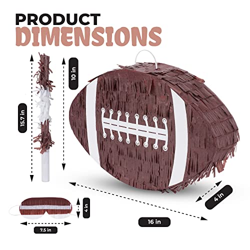Birchio Football Pinata Bundle with a Blindfold and a Bat 16 x 10 x 4 Inches Football Pinata for Boys Perfect for Birthday Party Sport Theme Party Decoration - Image 5