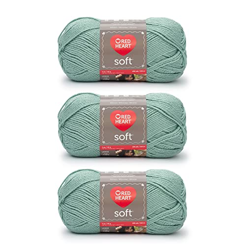 Red Heart Soft Seafoam Yarn - 3 Pack of 141g/5oz - Acrylic - 4 Medium (Worsted) - 256 Yards - Knitting/Crochet - Image 1