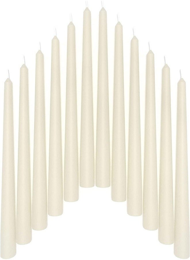 Generic - مجموعة من 12 شمعة معطرة طويلة ذات لون عاجى مقاس 20 سم - Image 1