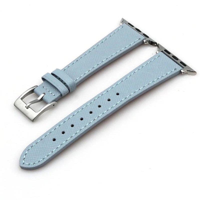 Bluejw Yunse Saffiano Leather Watch Bands for Smartwatches - Tapered Replacement Strap, Waterproof Sport Wristband 38mm 40mm 42mm 44mm 45mm - Image 1