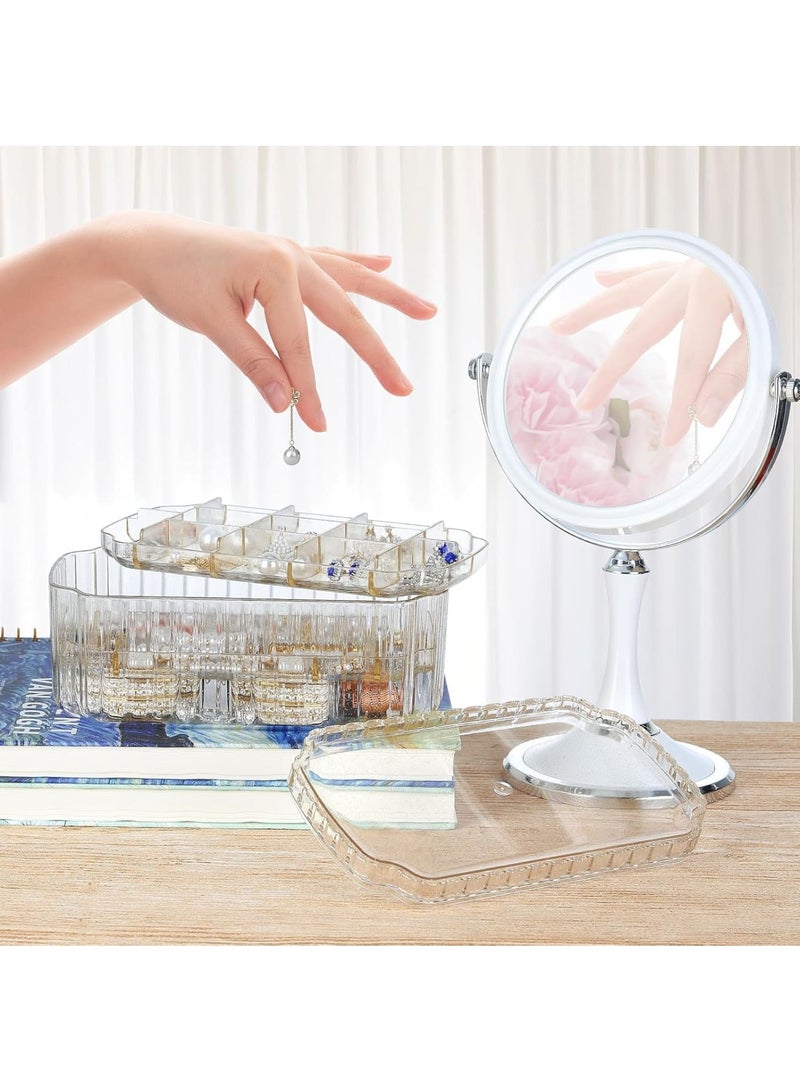 Suntown 3-Layer Jewelry Organizer Box, Travel Jewelry Box, Clear Plastic Storage Containers, Portable Small Jewelry Organizer for Earrings, Rings, Necklaces, Bracelets, Crafts, Gold - Image 5