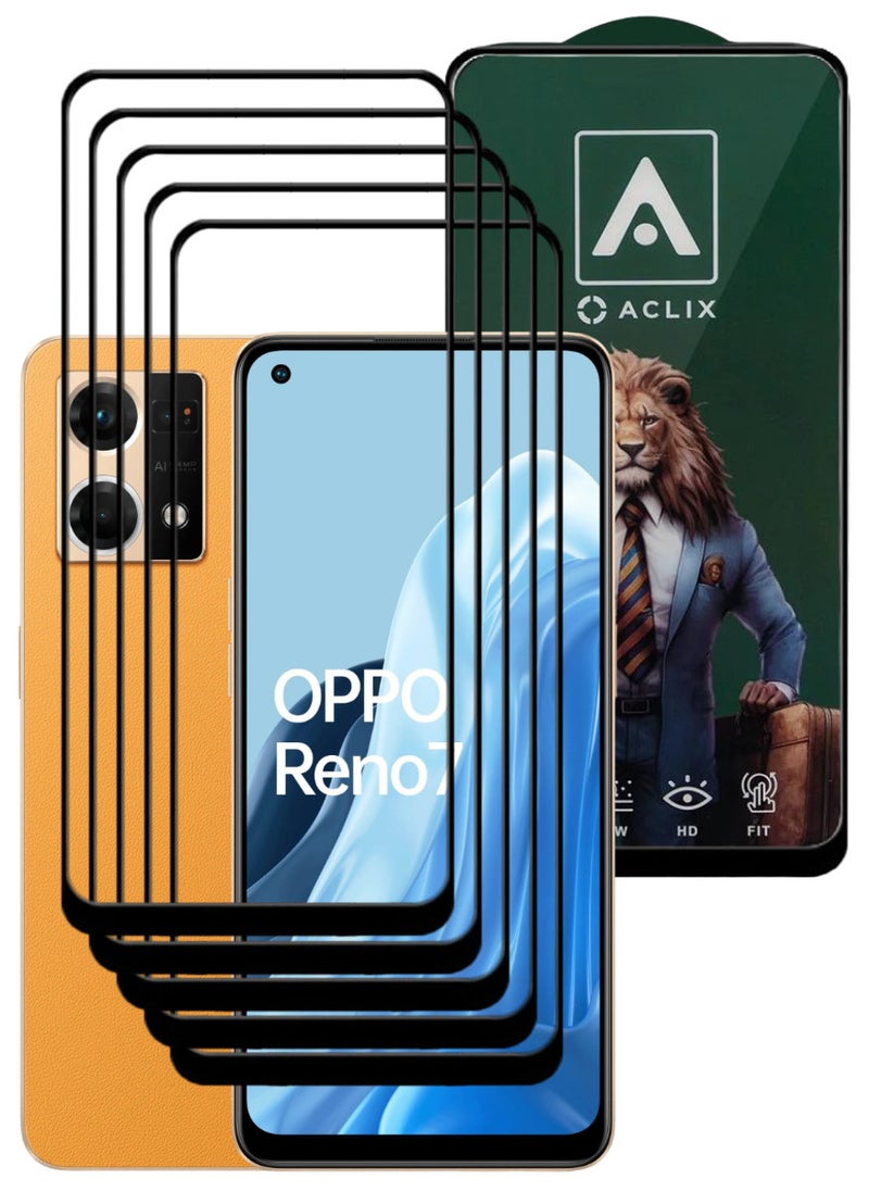 ACLIX 5 Pieces Antistatic ESD Dustproof Premium Quality High Definition Tempered Glass Screen Protector Designed For Oppo Reno7 - Image 1
