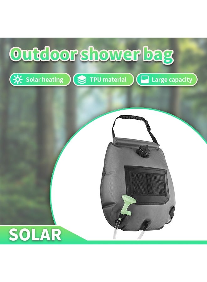 Generic Solar Portable Shower Bag, 5 Gal/20L Solar Heating Camping Shower Bag with Removable Hose&On-Off Switchable Shower Head, Compact Camping Shower for Camping Tent, Hiking, Traveling, Beach Swimming  - Image 2