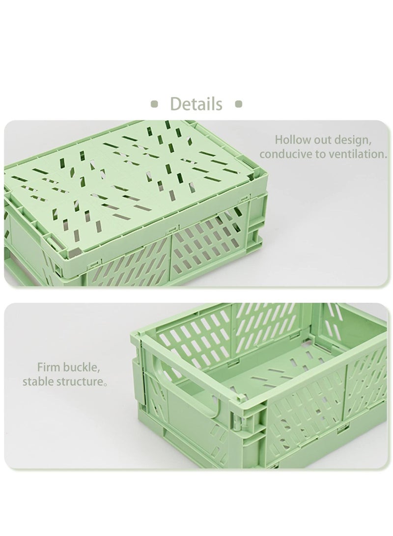 KASTWAVE Foldable Storage Baskets, Medium and Mini Plastic Stackable Storage Bins, Plastic Basket Tray, Mini Reliable Folding Storage Crate for Office Kitchen Living Room Bathroom 3Pack - Image 3