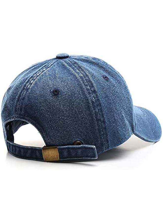 Los Angeles Embroidered Baseball Cap Washed Denim Cap