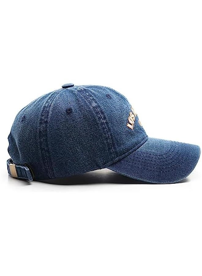 Los Angeles Embroidered Baseball Cap Washed Denim Cap