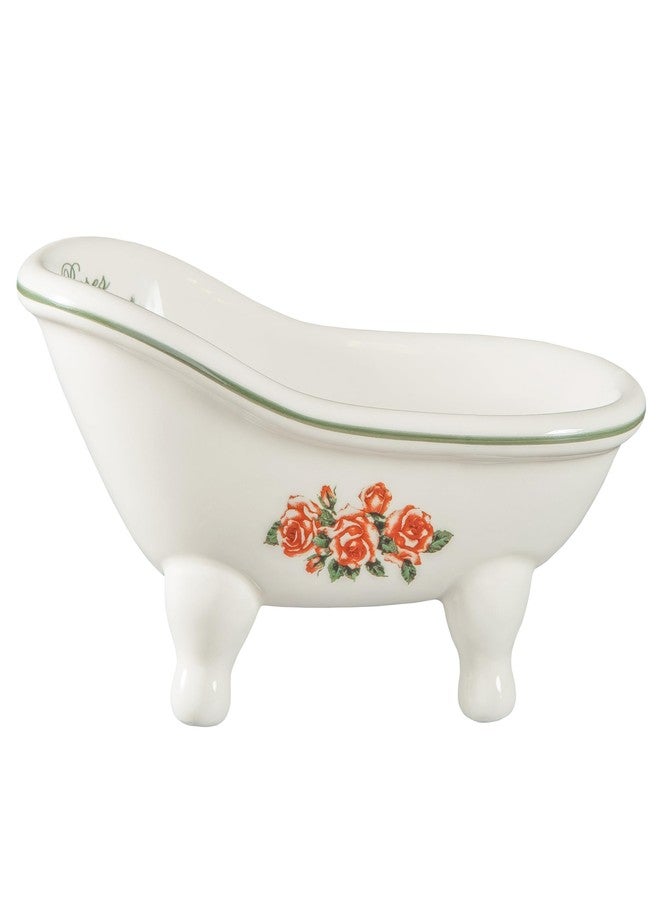 dodococa 1 Piece 5.6" Ceramic Mini Clawfoot Slipper Bathtub Soap Dish Vintage Decortative Soap Dish - Image 1
