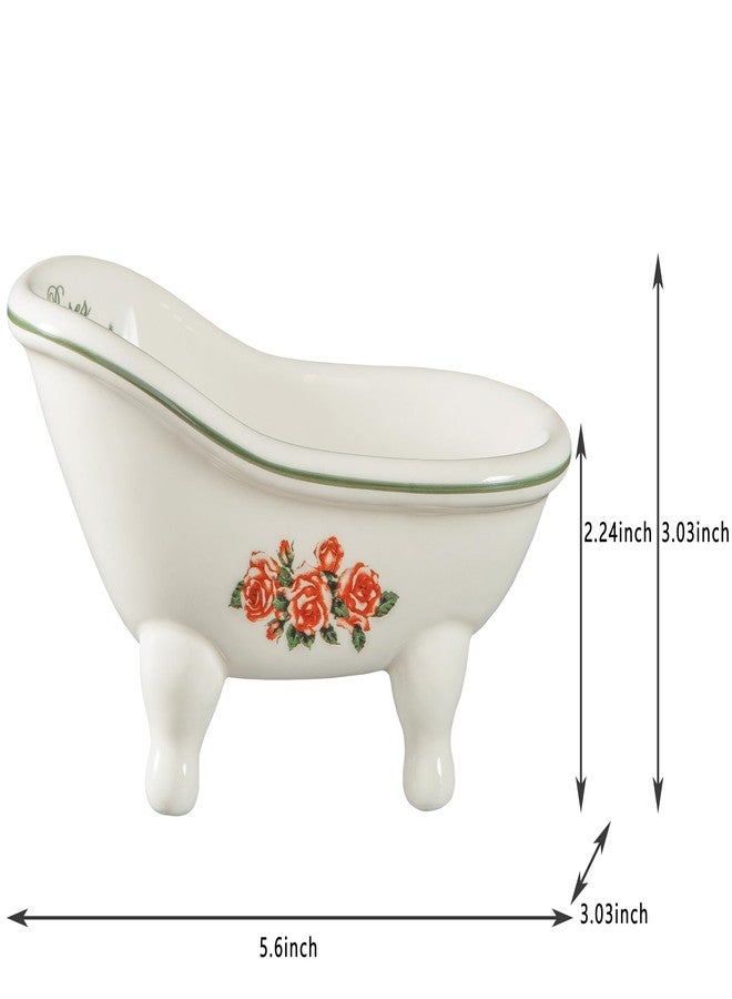 dodococa 1 Piece 5.6" Ceramic Mini Clawfoot Slipper Bathtub Soap Dish Vintage Decortative Soap Dish - Image 4