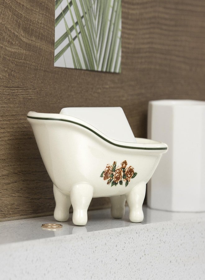 dodococa 1 Piece 5.6" Ceramic Mini Clawfoot Slipper Bathtub Soap Dish Vintage Decortative Soap Dish - Image 5