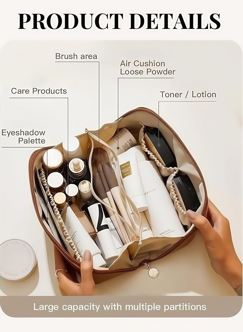 Pillow Makeup Bag for Girls Brown Makeup Storage Bag  - Image 2