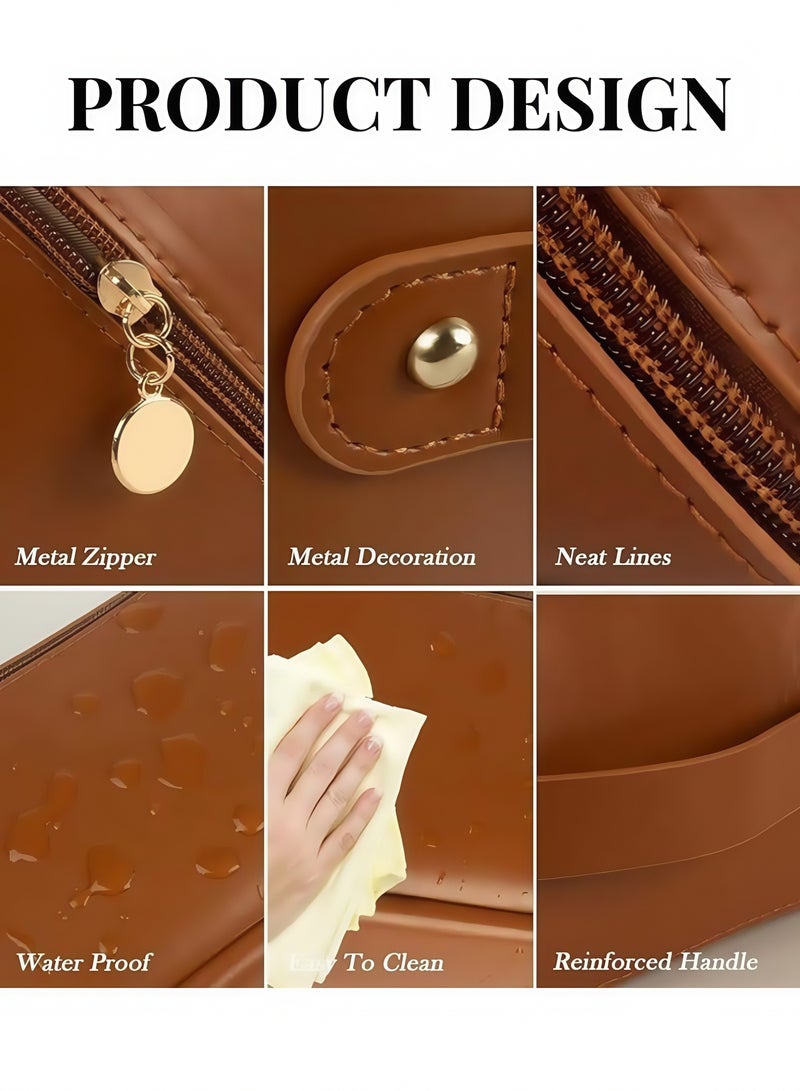 Pillow Makeup Bag for Girls Brown Makeup Storage Bag  - Image 3