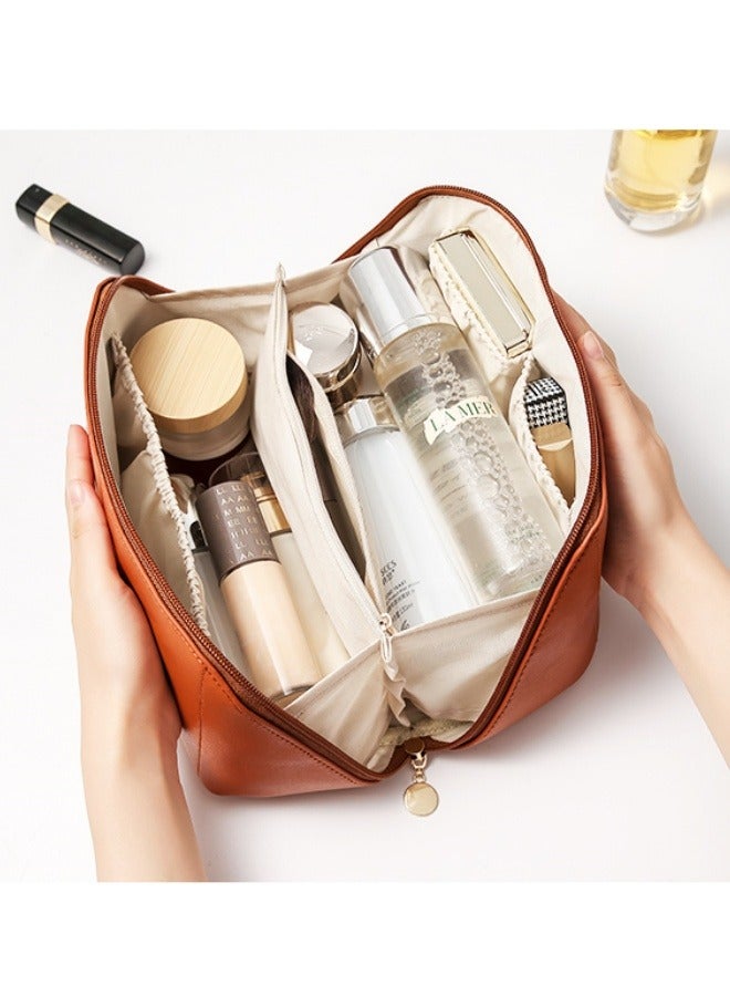 Pillow Makeup Bag for Girls Brown Makeup Storage Bag  - Image 4