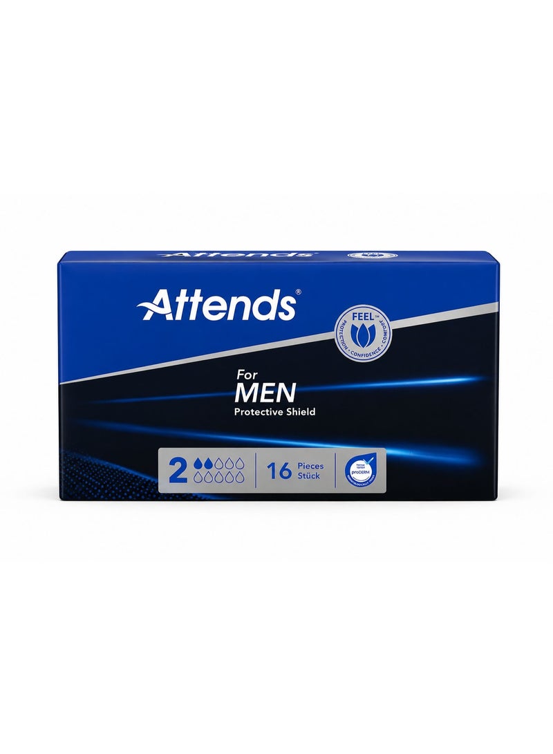 Attends For Men Protective Shield Level 2 – 16 Pieces - Image 1
