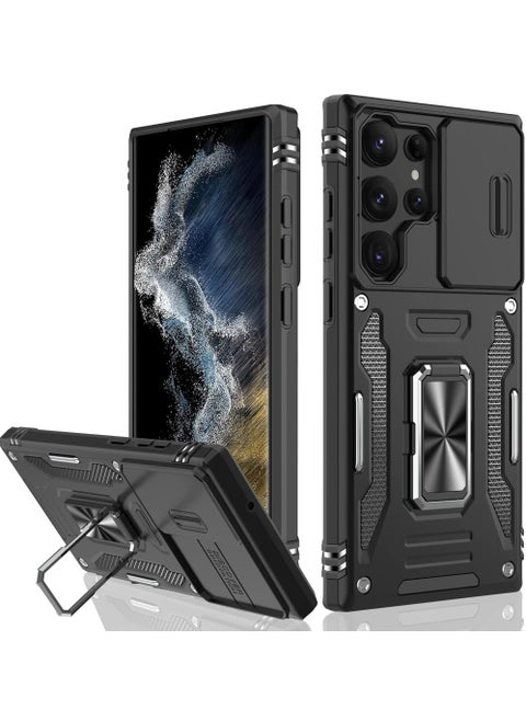 Galaxy S24 Plus Case with Camera Cover Samsung S24 Plus Cover Pass 16ft Drop Test Shockproof Protective Phone Case with Kickstand for Samsung Galaxy S24 Plus