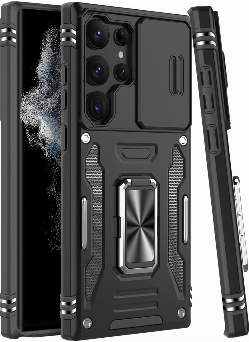 Rock Pow - Galaxy S24 Plus Case with Camera Cover Samsung S24 Plus Cover Pass 16ft Drop Test Shockproof Protective Phone Case with Kickstand for Samsung Galaxy S24 Plus - Image 1