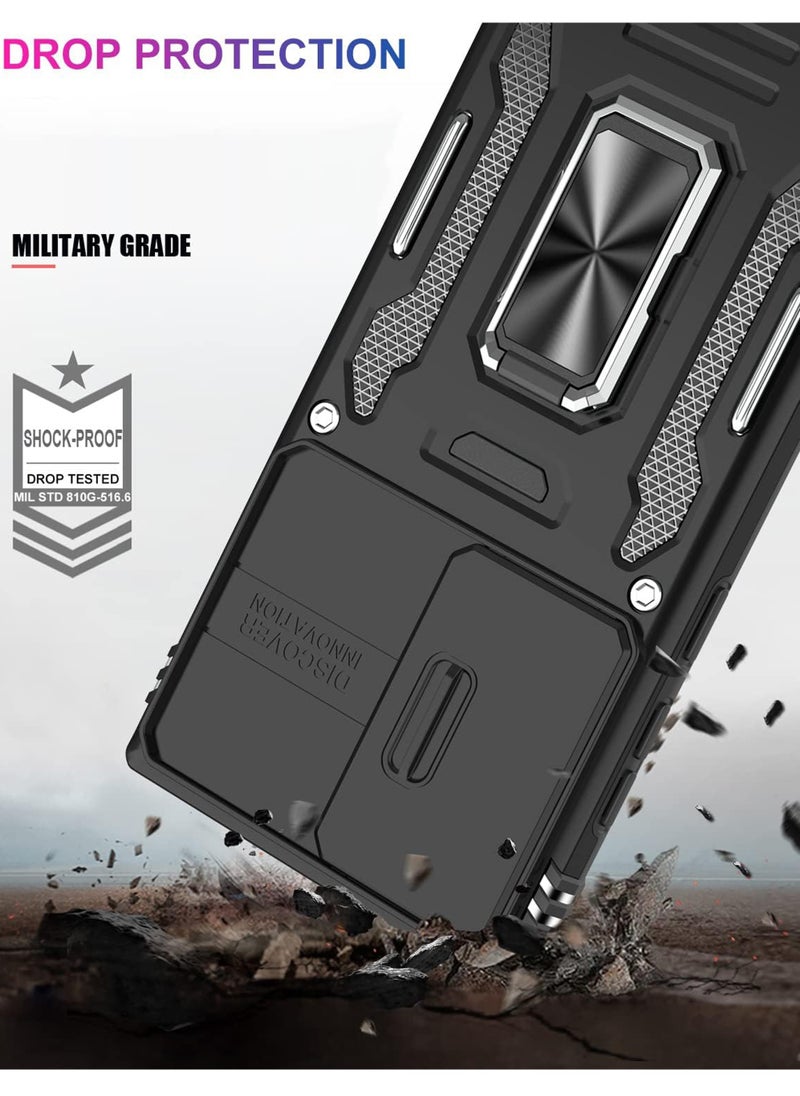 Rock Pow - Galaxy S24 Plus Case with Camera Cover Samsung S24 Plus Cover Pass 16ft Drop Test Shockproof Protective Phone Case with Kickstand for Samsung Galaxy S24 Plus - Image 1