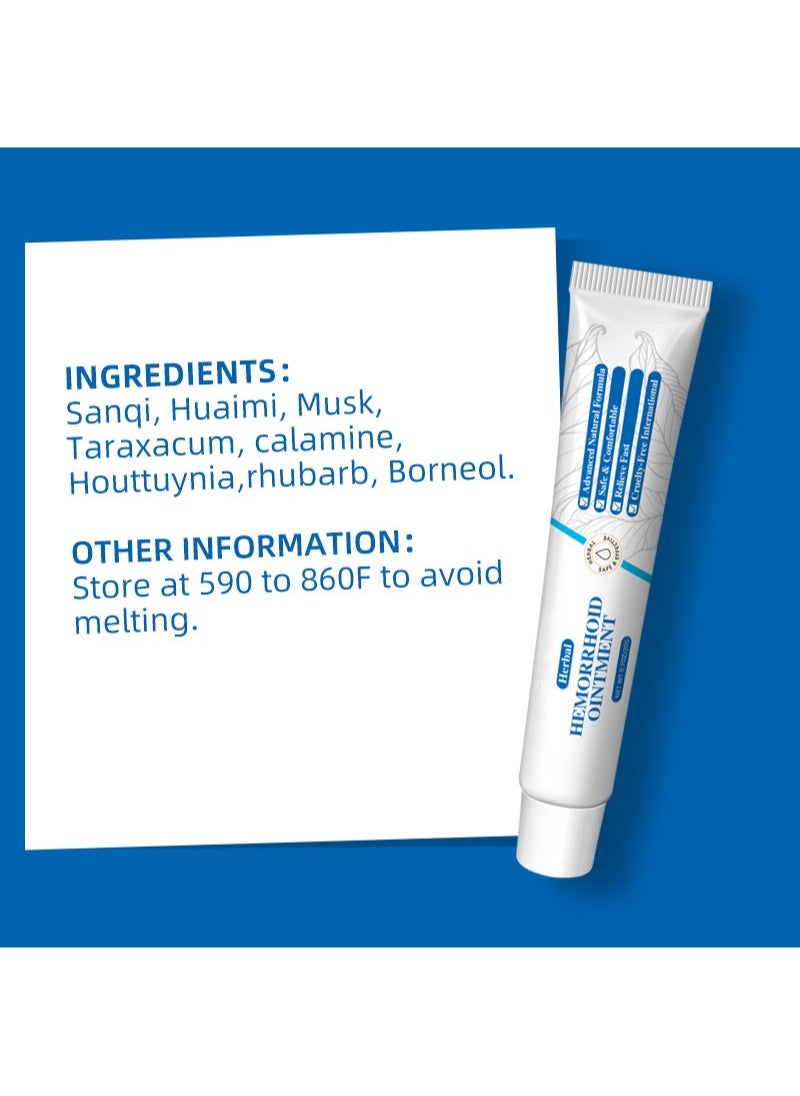 HEALMUSZ - Hemorrhoid Treatment All Natural Fast Relief Hemorrhoid Ointment Healing Formula,Herbal Hemorrhoid Cream 0.7 Oz/20g Tube - Image 1