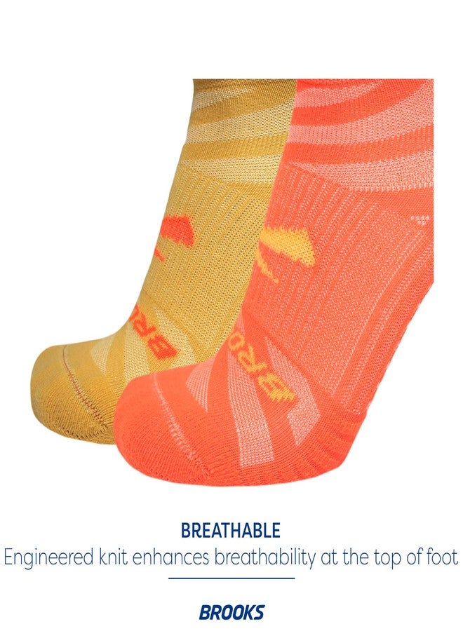 بروكس جوارب بروكس جوست لايت القصيرة | جوارب رياضية عالية الأداء، مريحة مع دعم لقوس القدم للرجال والنساء (عبوة من قطعتين) - لون بني فاتح وبرتقالي فاقع - صغير - Image 4