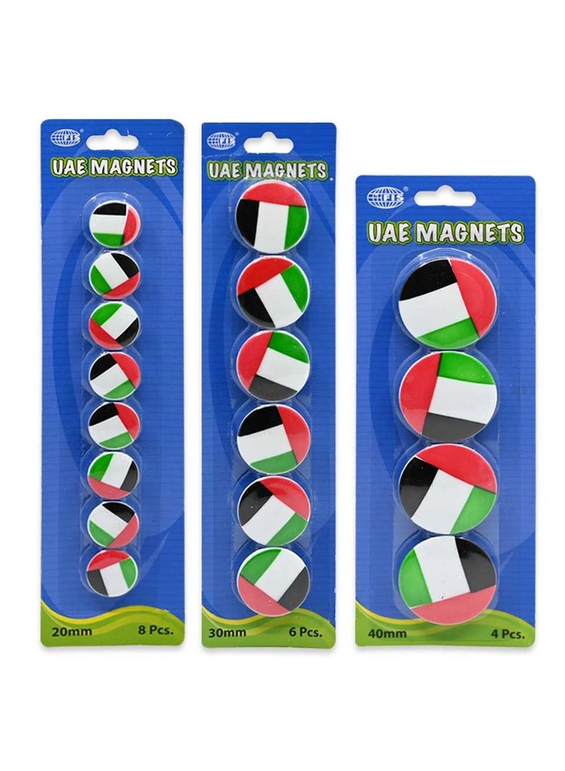 FIS طقم مغناطيس علم الإمارات يشمل 3 مجموعات (مجموعة 20 مم، مجموعة 30 مم، مجموعة 40 مم) -FSMIUAEF203040MM/3 - Image 1