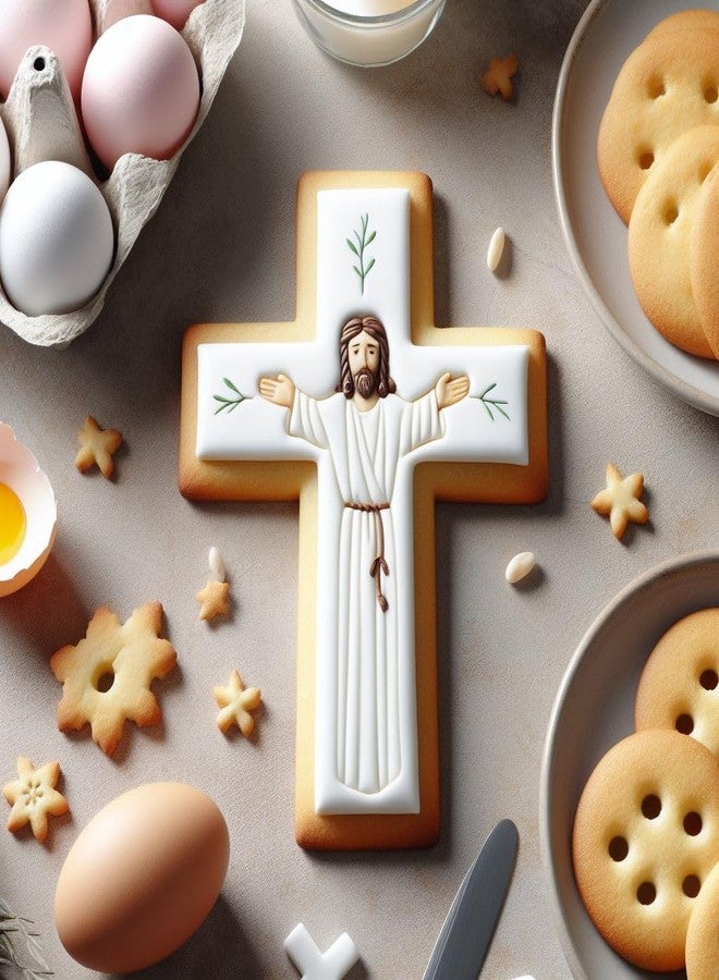 JOKUMO Cross Cookie Cutter 4” Large Holy Cross Shape Cookie Cutter Mold - 18/0 Stainless Steel - Image 4