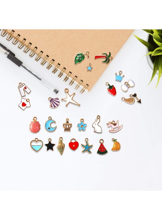 SANNIX 110Pcs Assorted Gold Plated Enamel Pendants Necklace Bracelet Charms For Jewelry Making - Image 2
