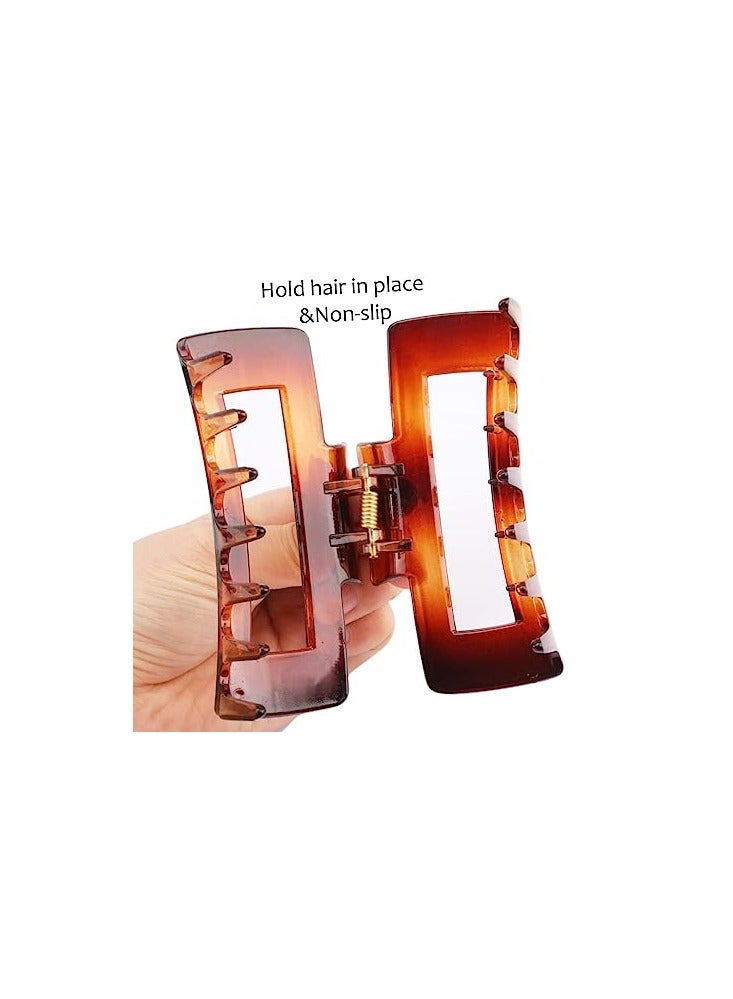 ORiTi مشابك شعر للشعر الكثيف مشابك مخالب الموز المصنوعة من الأكريليك مشابك شعر غير قابلة للانزلاق مشابك فك مستطيلة مشابك شعر كبيرة هدايا للنساء والفتيات 4 قطع - Image 2