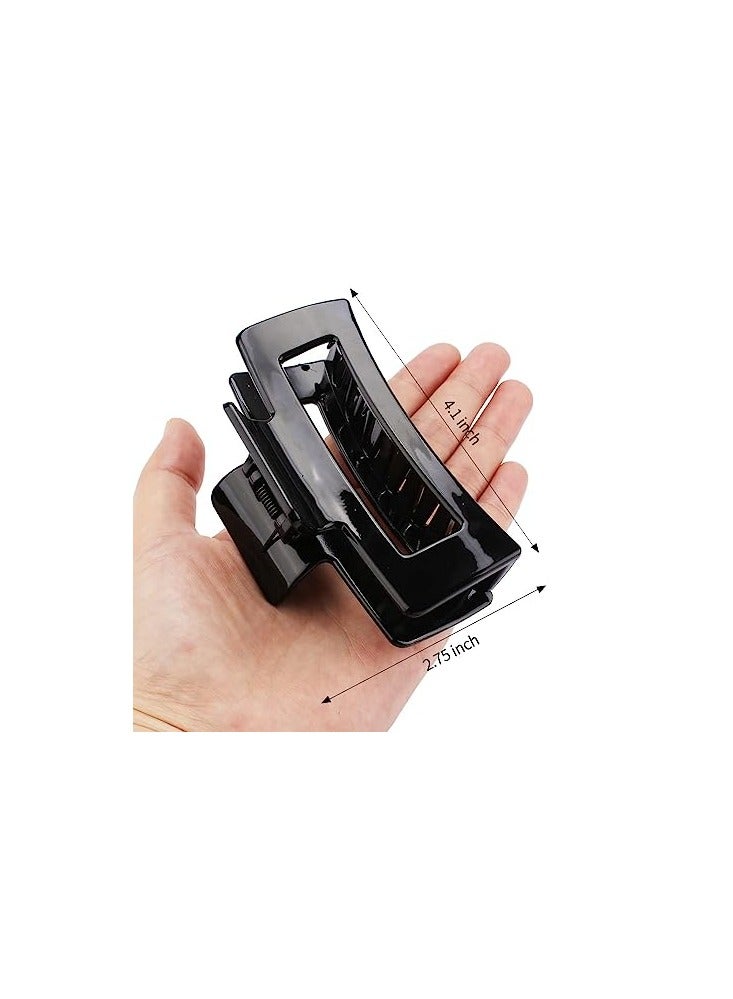 ORiTi مشابك شعر للشعر الكثيف مشابك مخالب الموز المصنوعة من الأكريليك مشابك شعر غير قابلة للانزلاق مشابك فك مستطيلة مشابك شعر كبيرة هدايا للنساء والفتيات 4 قطع - Image 3