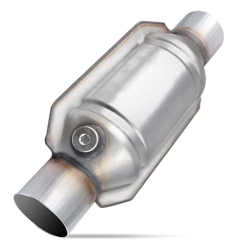 Osakesukar 2" Universal Catalytic Converter 2 Inch Inlet/Outlet，High Flow Catalytic Converter with Heat Shield and O2 Port - Image 1