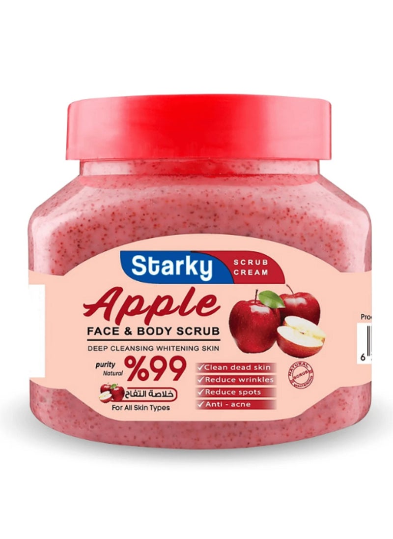 Starky Natural Scrub Cream With Apple For Face And Body - 300 ml 