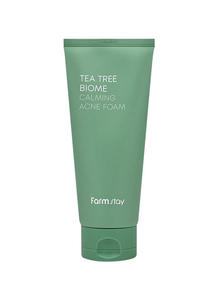 FARMSTAY - FARMSTAY TeaTree Biome Calming Acne Foam - Gentle Daily Facial Cleanser for Sensitive Skin, Korean Skin Care, Hydrating Facial Wash, Acne Free Cleansing Foam, for women & men, 6.08 Fl. Oz / 180ml - Image 1