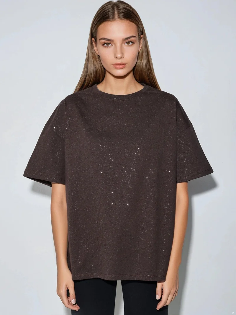 Busem BUSEM Sequin Crew Neck Short Sleeve T-Shirt